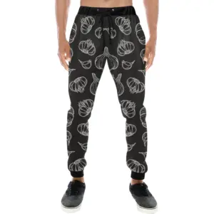 Garlic Pattern Black Background Unisex Casual Sweatpants Joggers