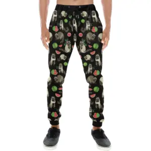 Raccoon Watermelon Pattern Unisex Casual Sweatpants Joggers