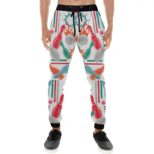 Watercolor Bowling Pattern Unisex Casual Sweatpants Joggers
