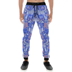 White Bengal Tigers Pattern Unisex Casual Sweatpants Joggers