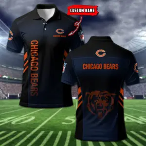 Chicago Bears Polo Shirt Custom Name NFL Game Day Fan Polo Shirt