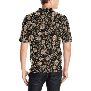 Rose Pattern Print Design 04 Men's All Over Print Polo Shirt