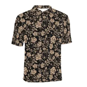 Rose Pattern Print Design 04 Men's All Over Print Polo Shirt