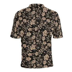 Rose Pattern Print Design 04 Men's All Over Print Polo Shirt